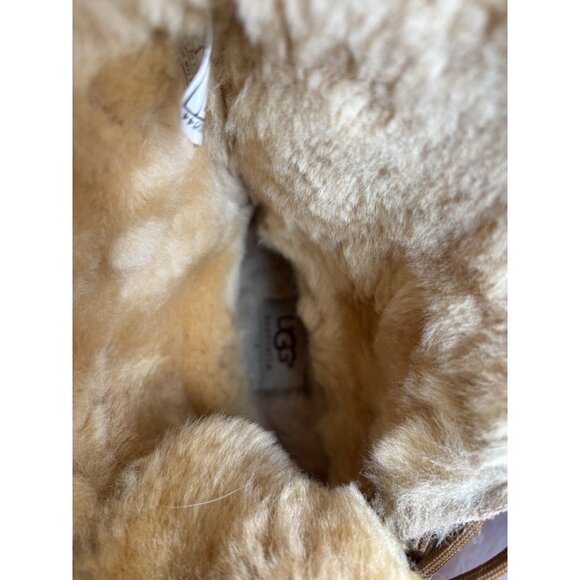 UGG Rommy Boots Womens 8 Tan Brown Suede Shearling Mid-Calf Lace-Up Nordic 3219 - Picture 14 of 14